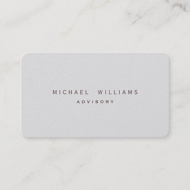 ELEGANT MINIMALIST PROFESSIONAL PAPER PEARL BUSINESS CARD (Front)