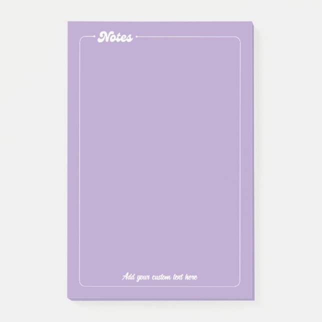 Elegant Minimalist Purple Customisable Post-it Notes (Front)