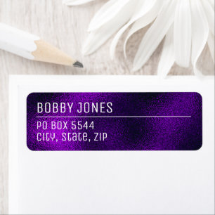 Elegant Minimalist Purple Metallic Return Address Label