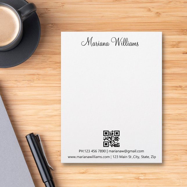 elegant minimalist qr code business custom letterhead (Creator Uploaded)