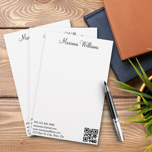 elegant minimalist qr code business trendy  stationery (Creator Uploaded)