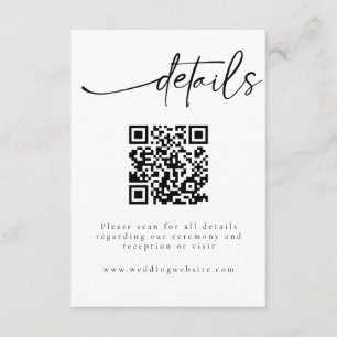 Elegant Minimalist QR Code Details Card