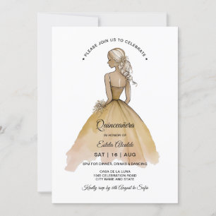Elegant Minimalist Quinceañera Invitation