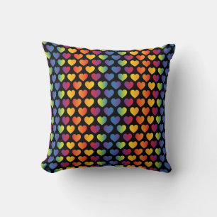 Elegant Minimalist Rainbow Hearts Cushion