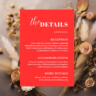 Elegant Minimalist red details Enclosure Card