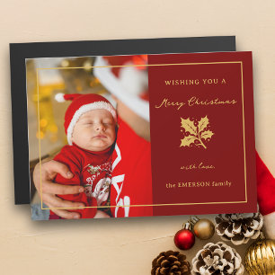 Elegant Minimalist Red/Gold Photo