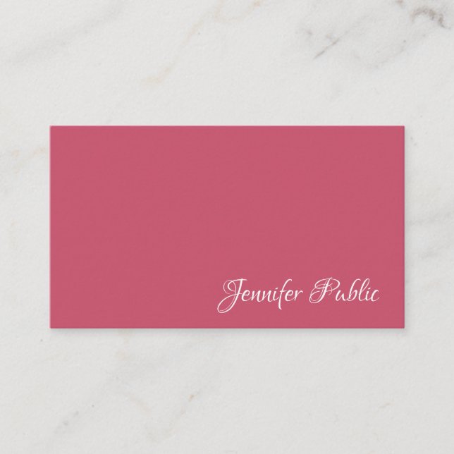 Elegant Minimalist Red Template Modern Simple Business Card (Front)