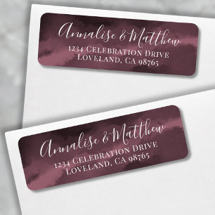 Elegant Minimalist Red Wedding Return Address Label