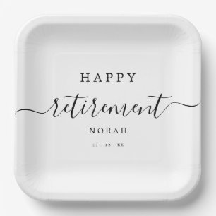 Elegant Minimalist Retirement Party Script  Paper Plate