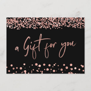 Elegant Minimalist Rose Gold Gift Certificates Invitation