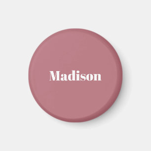Elegant Minimalist Rose Gold White Name Magnet