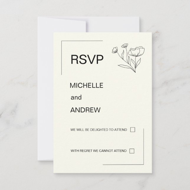 Elegant Minimalist RSVP Card  (Front)
