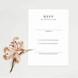 Elegant minimalist RSVP Reply Card