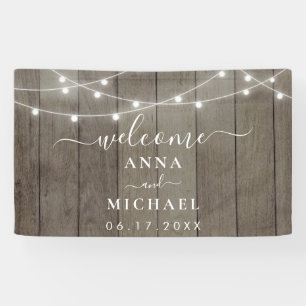 Elegant Minimalist Rustic Wedding Welcome Banner