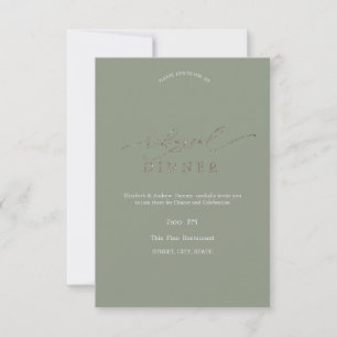 Elegant Minimalist Sage Green Rehearsal Dinner Invitation