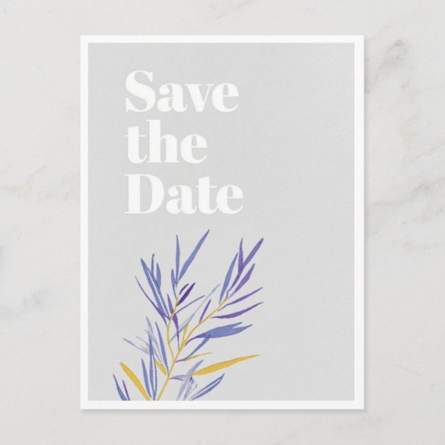 Elegant Minimalist Save the Date Wedding Card  (Front)