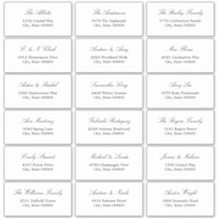 Elegant Minimalist Script 18 Guest Address Labels