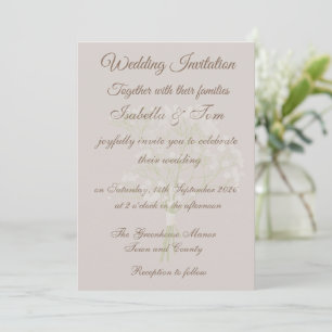 Elegant Minimalist Script Beach Wedding Invitation