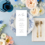 Elegant Minimalist Script Black and White Wedding Menu<br><div class="desc">Completely customisable,  this simply stylish wedding menu features elegant fonts with a minimalist aesthetic. The back comes with spot for extra personalisation. Part of a collection.</div>