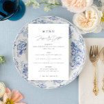 Elegant Minimalist Script Black and White Wedding Menu<br><div class="desc">Completely customisable,  this simply stylish wedding menu features elegant fonts. Part of a collection.</div>