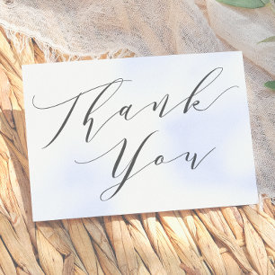 Elegant Minimalist Script Calligraphy Thank You Card