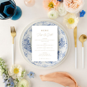 Elegant Minimalist Script Gold Wedding Menu