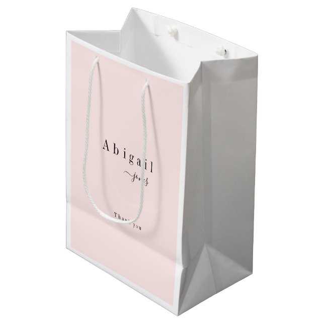 Elegant Minimalist Script Name Personalised Medium Gift Bag (Front Angled)