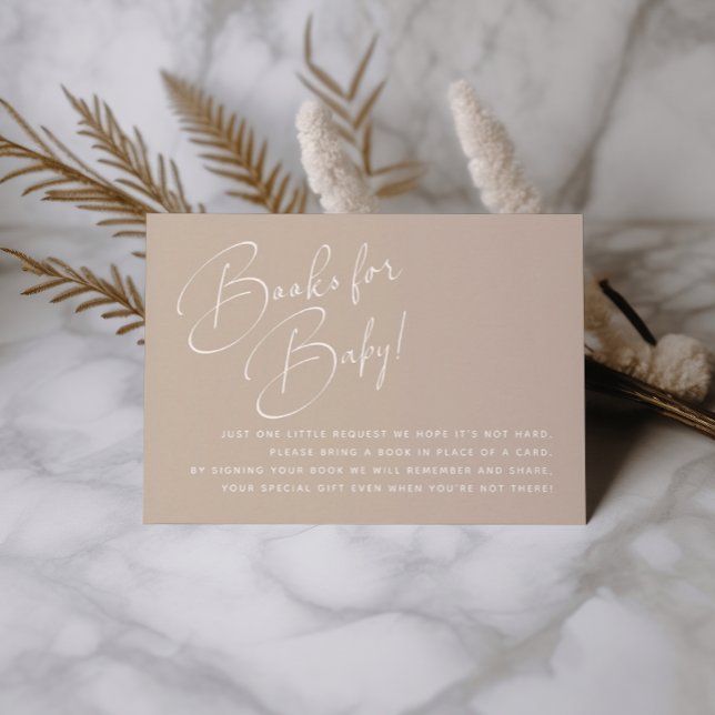 Elegant Minimalist Script Neutral Books For Baby Enclosure Card (Creator Uploaded)