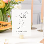Elegant Minimalist Script Personalised Wedding Table Number<br><div class="desc">Simply stylish and minimalist table numbers that are personalised and double-sided. Personalise each with your names/event title,  date,  and number. Add each to your cart individually and check out when you're finished.</div>