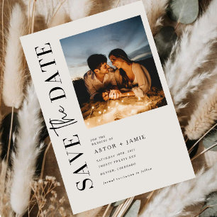 Elegant Minimalist Script Photo Wedding Save The Date