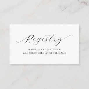 Elegant Minimalist Script Registry Information Enclosure Card