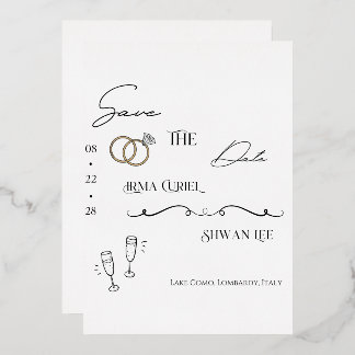 Elegant Minimalist Script Save the Date Card | Mod
