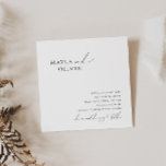Elegant Minimalist Script Square Wedding Invitation<br><div class="desc">This elegant minimalist script square wedding invitation is perfect for your classic simple black and white minimal modern boho wedding. The design features whimsical, delicate, and romantic handwritten calligraphy lettering with formal shabby chic typography. The look will go well with any wedding season: spring, summer, fall, or winter! The product...</div>