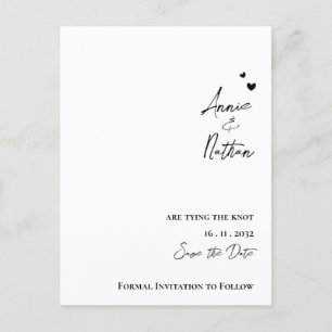Elegant Minimalist Script Tying the Knot Wedding Announcement Postcard