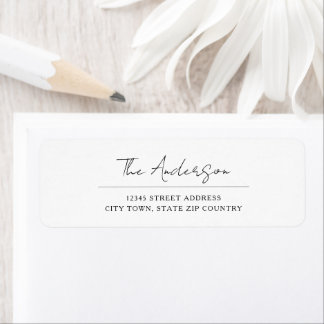 Elegant Minimalist Script Wedding Address Label Return Address Label
