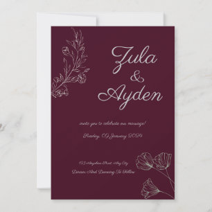 Elegant Minimalist Script Wedding Invitation