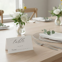Elegant Minimalist Script Wedding Place Card