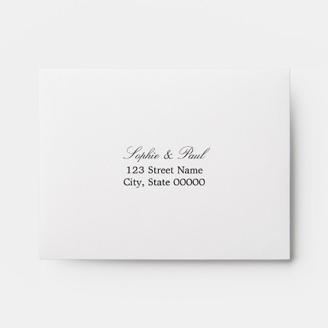 Elegant Minimalist Self Addressed RSVP Envelope (Front)
