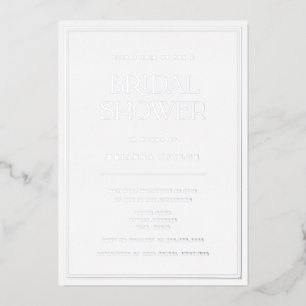Elegant Minimalist Silver Foil Bridal Shower