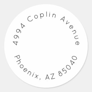 Elegant Minimalist Simple Baby Shower Address Classic Round Sticker