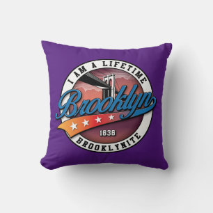 Elegant Minimalist Simple Brooklyn Logo Design Cushion