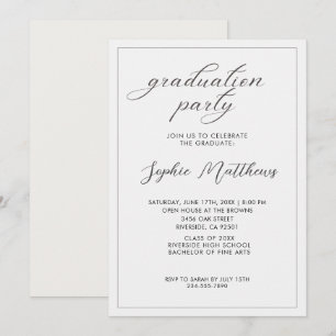 Elegant Minimalist simple Graduation Invitation