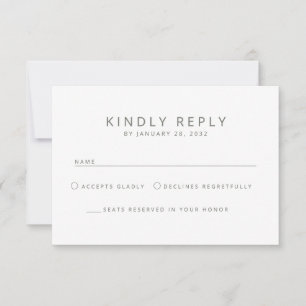 Elegant minimalist simple mix and match wedding RSVP card
