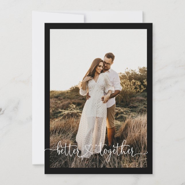 Elegant Minimalist Simple Photo Engagement Party Invitation (Front)