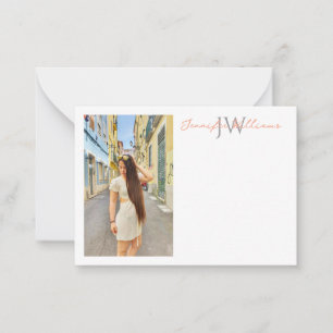 elegant minimalist simple photo monogram  card