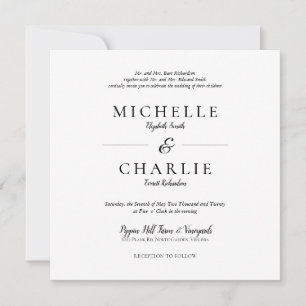 Elegant Minimalist Simple Wedding Invitation