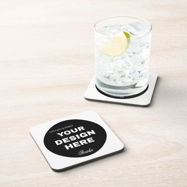 Elegant, Minimalist & Sleek Black QR Code Logo  Coaster (Right Side)