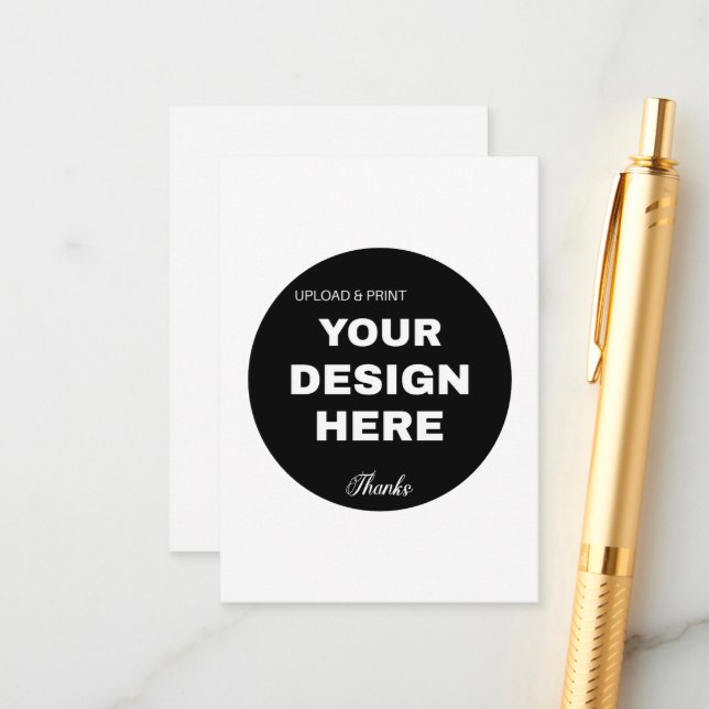 Elegant, Minimalist & Sleek Black QR Code Logo  Enclosure Card (Front/Back In Situ)