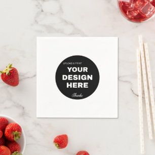 Elegant, Minimalist & Sleek Black QR Code Logo Napkin