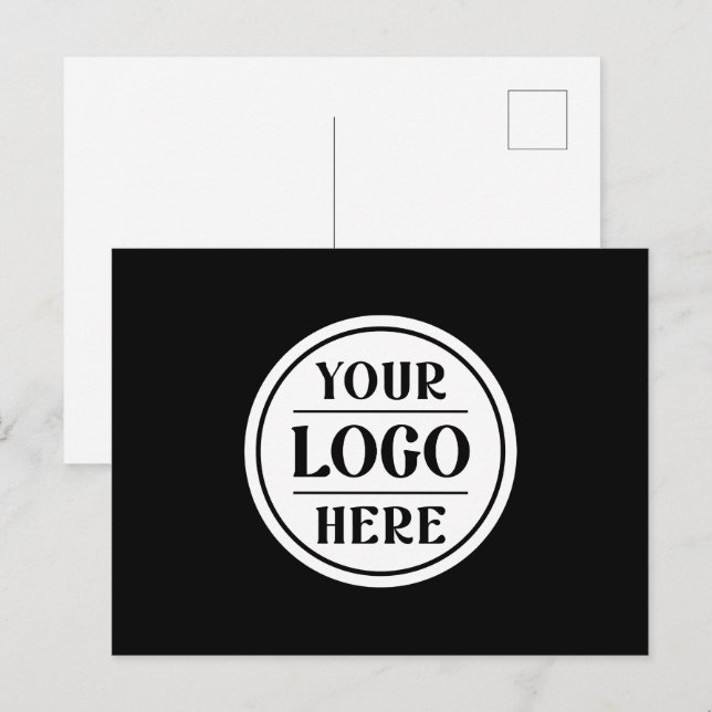 Elegant, Minimalist & Sleek Black QR Code Logo  Postcard (Front/Back)